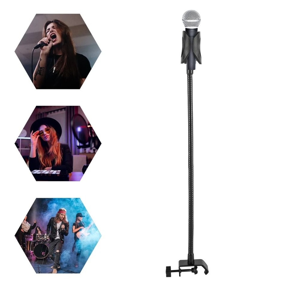 Adjustable Gooseneck Microphone Stand With Desk Clamp For Broadcasting 2
