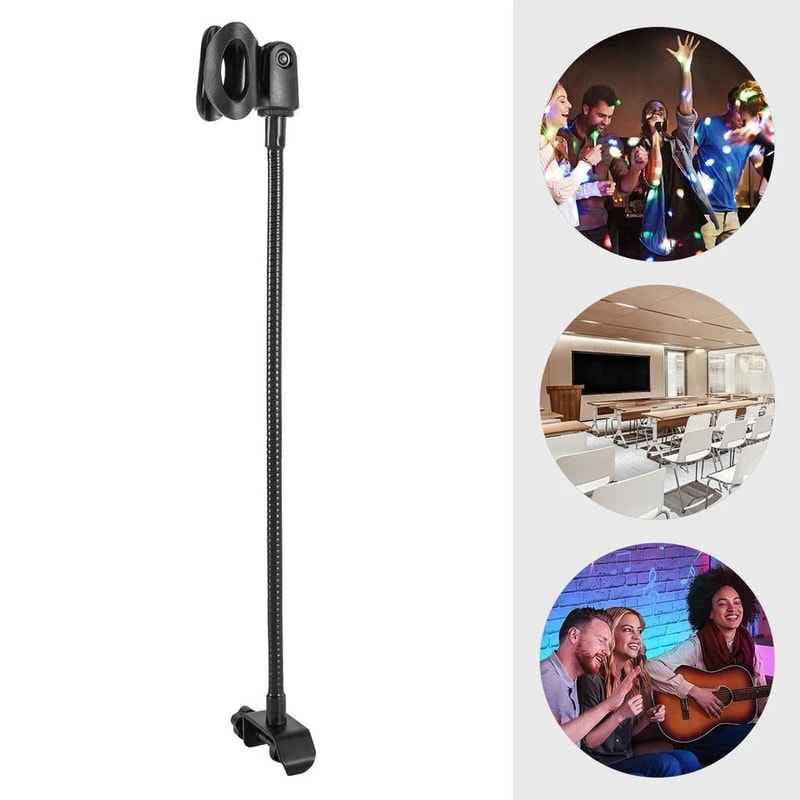 Adjustable Gooseneck Microphone Stand With Desk Clamp For Broadcasting 3
