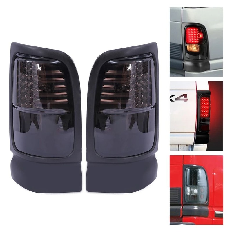 Premium Dodge Ram LED Tail Lights Smoked LED Black Tail Lights Pair 5