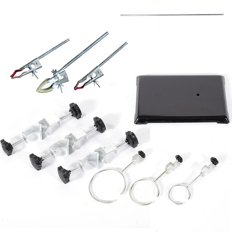 Premium Laboratory Flask Support Set With Lab Support Stand Clips Durable Iron Chemistry Rack 1