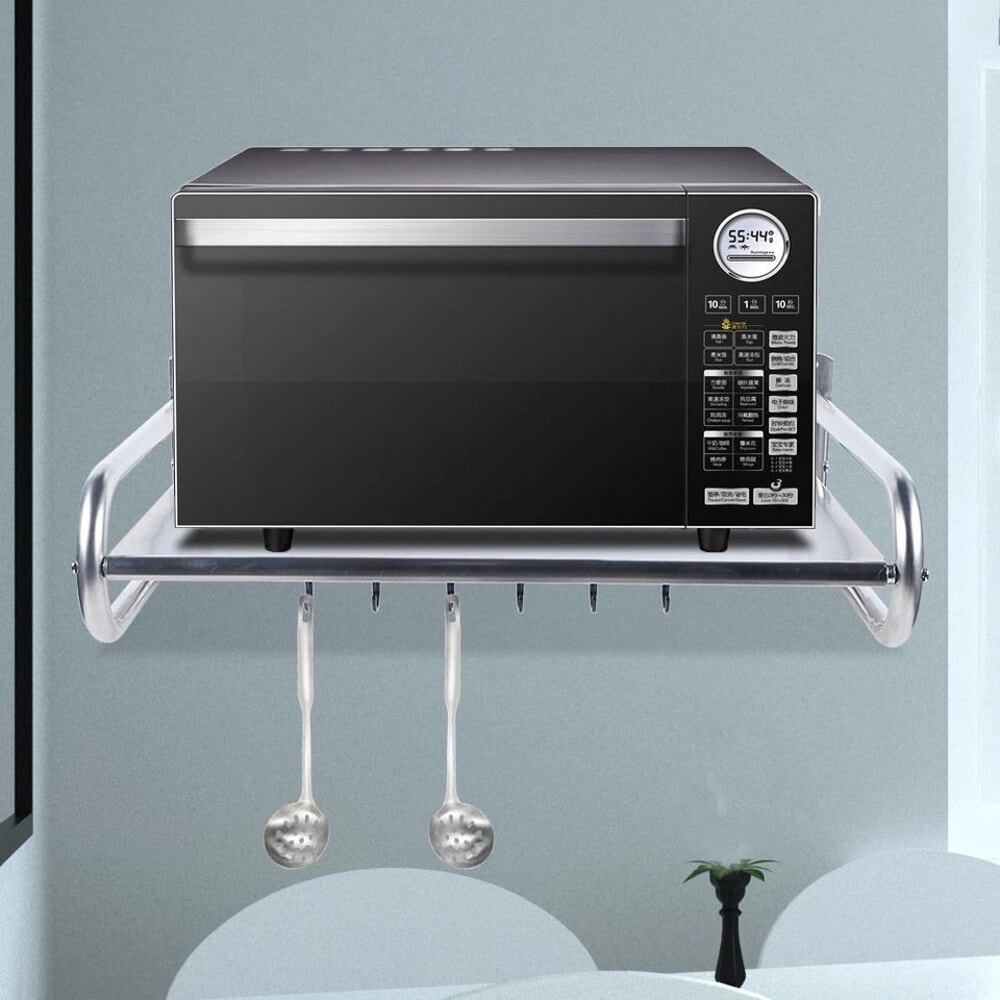 Stainless Steel Wall Mounted Kitchen Shelf Heavy Duty Microwave Oven Rack Counter Storage Organize 3