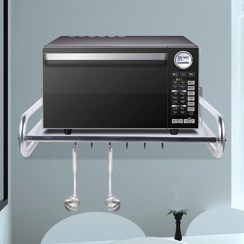 Stainless Steel Wall Mounted Kitchen Shelf Heavy Duty Microwave Oven Rack Counter Storage Organize 3
