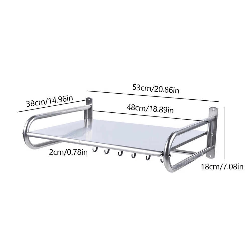 Stainless Steel Wall Mounted Kitchen Shelf Heavy Duty Microwave Oven Rack Counter Storage Organize 4