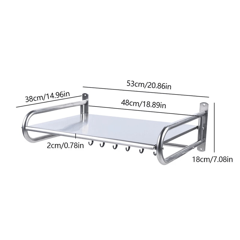 Stainless Steel Wall Mounted Kitchen Shelf Heavy Duty Microwave Oven Rack Counter Storage Organize 4