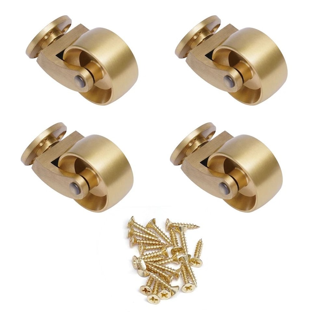 Premium Universal Brass Furniture Casters Set Replacement Wheels For Sofa Table Chair 3