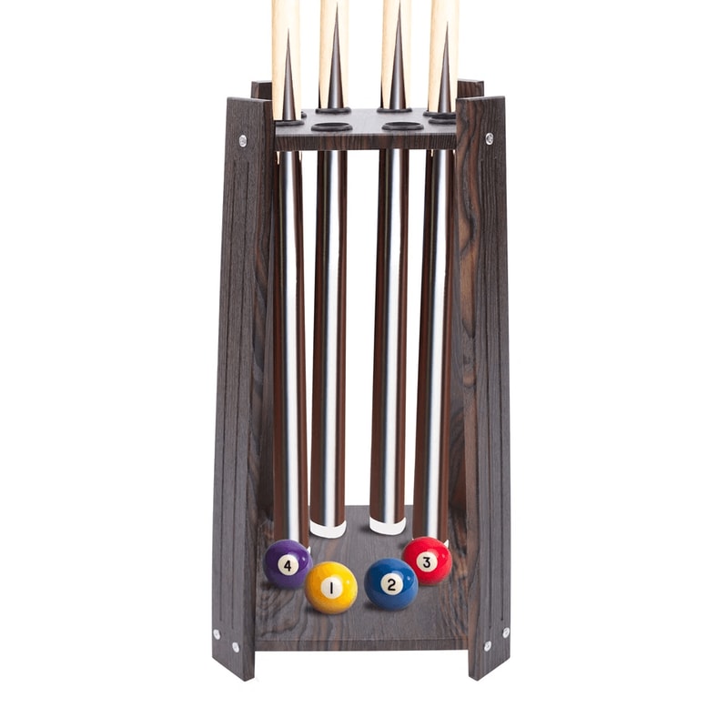 Premium Wood Pool Cue Rack Cue Stand & Billiards Storage Organizer