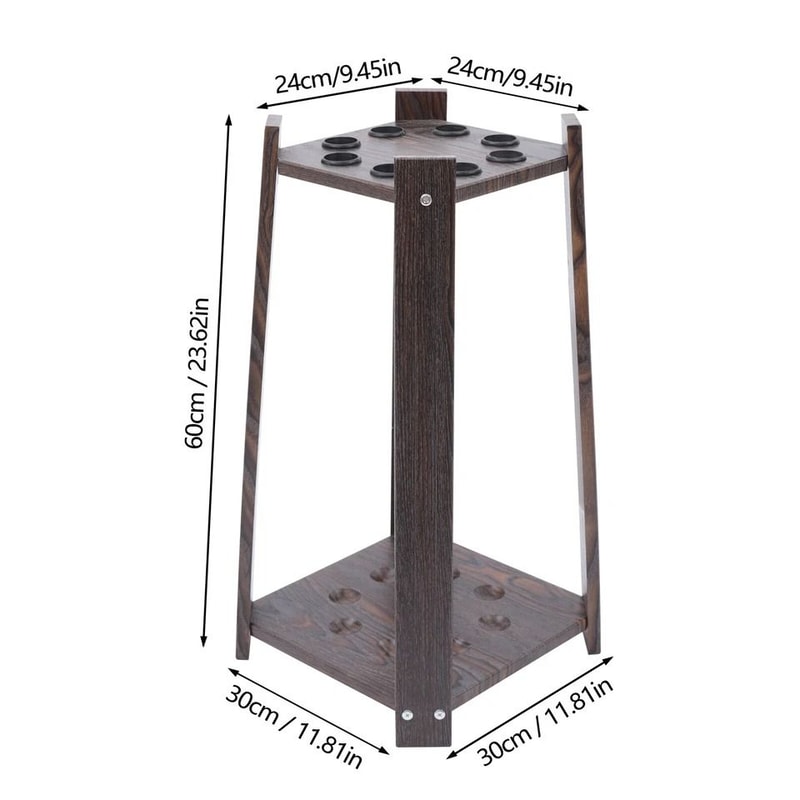 Premium Wood Pool Cue Rack Cue Stand & Billiards Storage Organizer