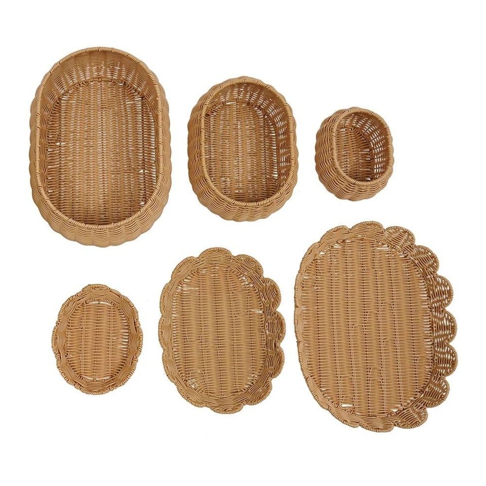 Premium Decorative Rattan Storage Baskets With Lids Stylish Home Organization Set 4