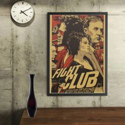 TIE LER Fight Club Kraft Paper Poster Vintage Retro Art - Elevate Your Space with Stylish Wall Decor and Stickers!