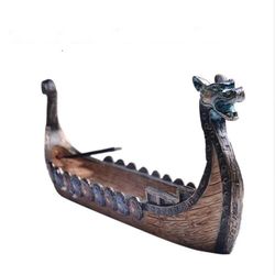 Exquisite Hand-carved Dragon Boat Incense Stick Holder: Enhance Your Home With Retro Charm