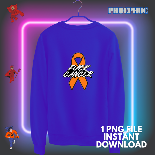 Fuck Kidney Brush Cancer Orange Ribbon Cancer Awareness.png