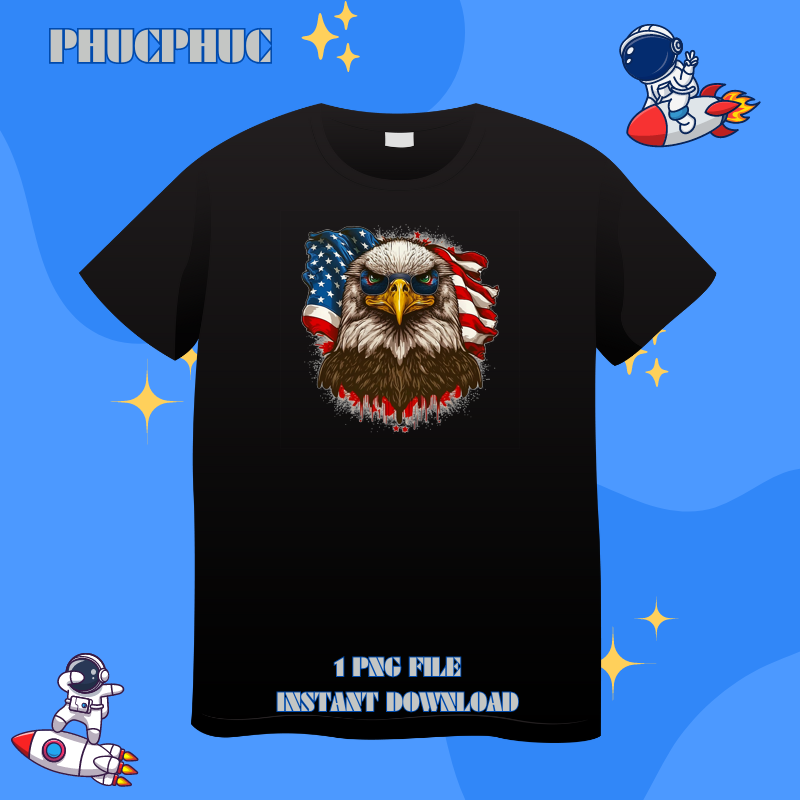 Bald eagle with USA flag 21.png