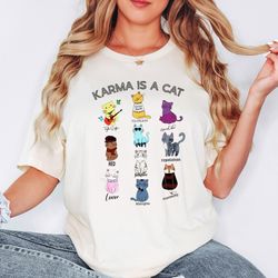 karma is a cat sweatshirt, music albums books sweatshirt, cat fan sweatshirt, music sweatshirt, music fan cat lover gift
