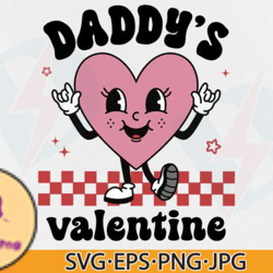 daddys valentine svg png retro heart design 104