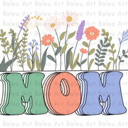 mom mama with flower retro sublimation