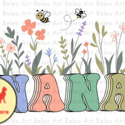 nana mama with flower retro sublimationdesign 08