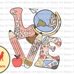 love teacher retro sublimation pngdesign 12