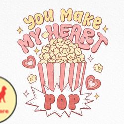 retro valentine popcorn png sublimation design 97
