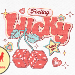 retro valentine feeling lucky png design 99