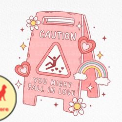 retro valentine caution png sublimation design 100