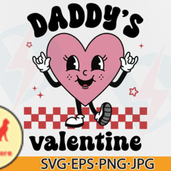 daddys valentine svg png retro heart design 104