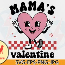 mamas valentine svg png retro heart design 105