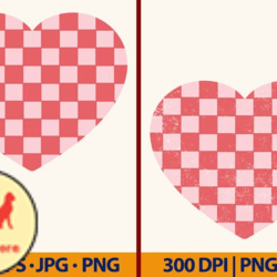 retro heart valentines day checkered design 106