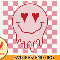 retro valentine checkered melted face design 107