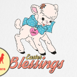 vintage easter lamb png sublimation design 14