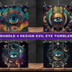 Bundle 4 Design Evil Eye Tumbler, Tumbler Bundle Design, Sublimation Tumbler Bundle, 20oz Skinny Tumbler 31