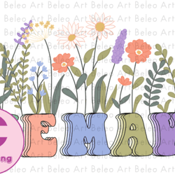 memaw mama with flower retro sublimation