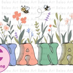 nana mama with flower retro sublimation