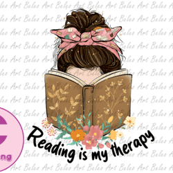 Reading is My Therapy Sublimation Design 23