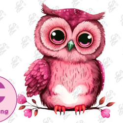 Pink Owl Valentines Day Sublimation 62