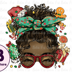 25 beedle christmas messy bun black skin design