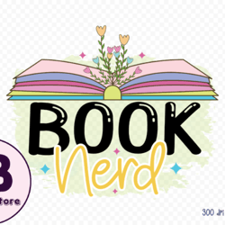 64 beedle book nerd, reading png, floral book png 63
