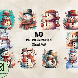 50 Retro Snowman Png, Christian Christmas Svg, Christmas Design, Christmas Shirt, Christmas 121