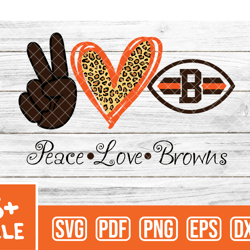 Cleveland Browns Svg , Peace Love  NfL Svg, Team Nfl Svg 09