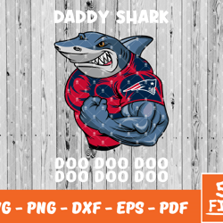 New England Patriots Daddy Shark Nfl Svg , Daddy Shark NfL Svg, Team Nfl Svg 22