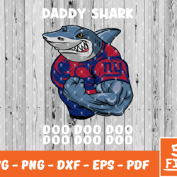 New York Giants Daddy Shark Nfl Svg , Daddy Shark NfL Svg, Team Nfl Svg 24