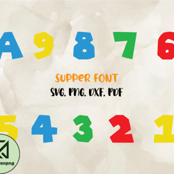 Super Font Svg Png Pdf Dxf Alphabet, Modern Font, Fonts For Cricut, Beauty Font, Font For T-shirts 45