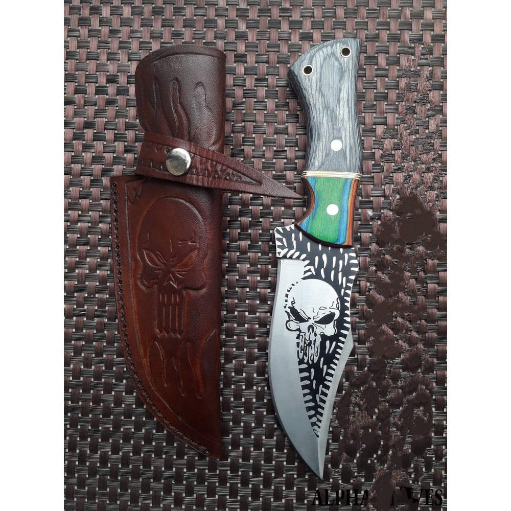 Hand forge Custom knives, Skull knife, Wolf knife, hunting Knife, Dagger knife,