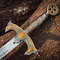 Handmade Templar Knights Sacred Holy Longsword Ornate Full Length Steel Sword| Medieval Sword With Leather Sheath| Cerem