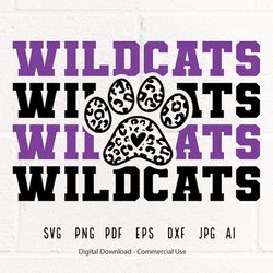 stacked wildcats paw svg, wildcats mascot svg, wildcats svg, wildcats paw svg, stacked wildcats svg, wildcats school tea