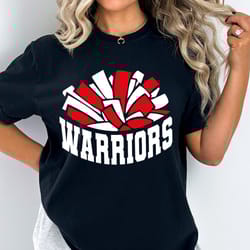 warriors cheer svg png, warriors mascot svg, warriors svg, warriors shirt svg, school spirit svg, warriors mom svg,pom p