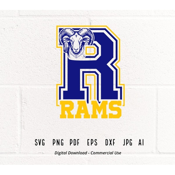 Rams SVG PNG, Rams Face svg, R Rams svg, Rams Mascot svg, Ra - Inspire ...