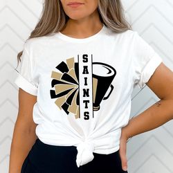 saint cheer svg, saint, saints, cheer svg, png, sublimation, pom pom svg, megaphone svg, cricut svg, clipart,digital dow