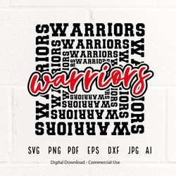 Warriors SVG PNG, Warriors Mascot svg, Warriors Cheer svg, Warriors Shirt svg, Warriors Sport svg, School Spirit, Wo55