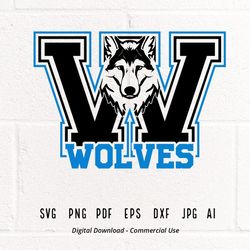 Wolves SVG PNG, Wolves Face svg, W Wolves svg, Wolves Mascot svg, Wolves Cheer svg, Wolves Vibes, School Spirit svgi81