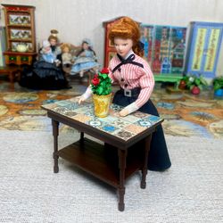 Handmade table for a dollhouse.1:12 scale.